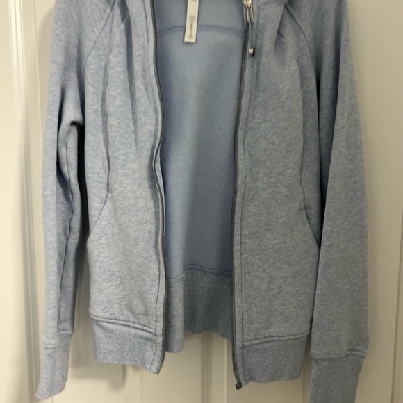 ✨🥰👉🏻 Rare - Lululemon Scuba Hoodie Color Full Zip Heathered Blue Linen Size 8 - Picture 9 of 14